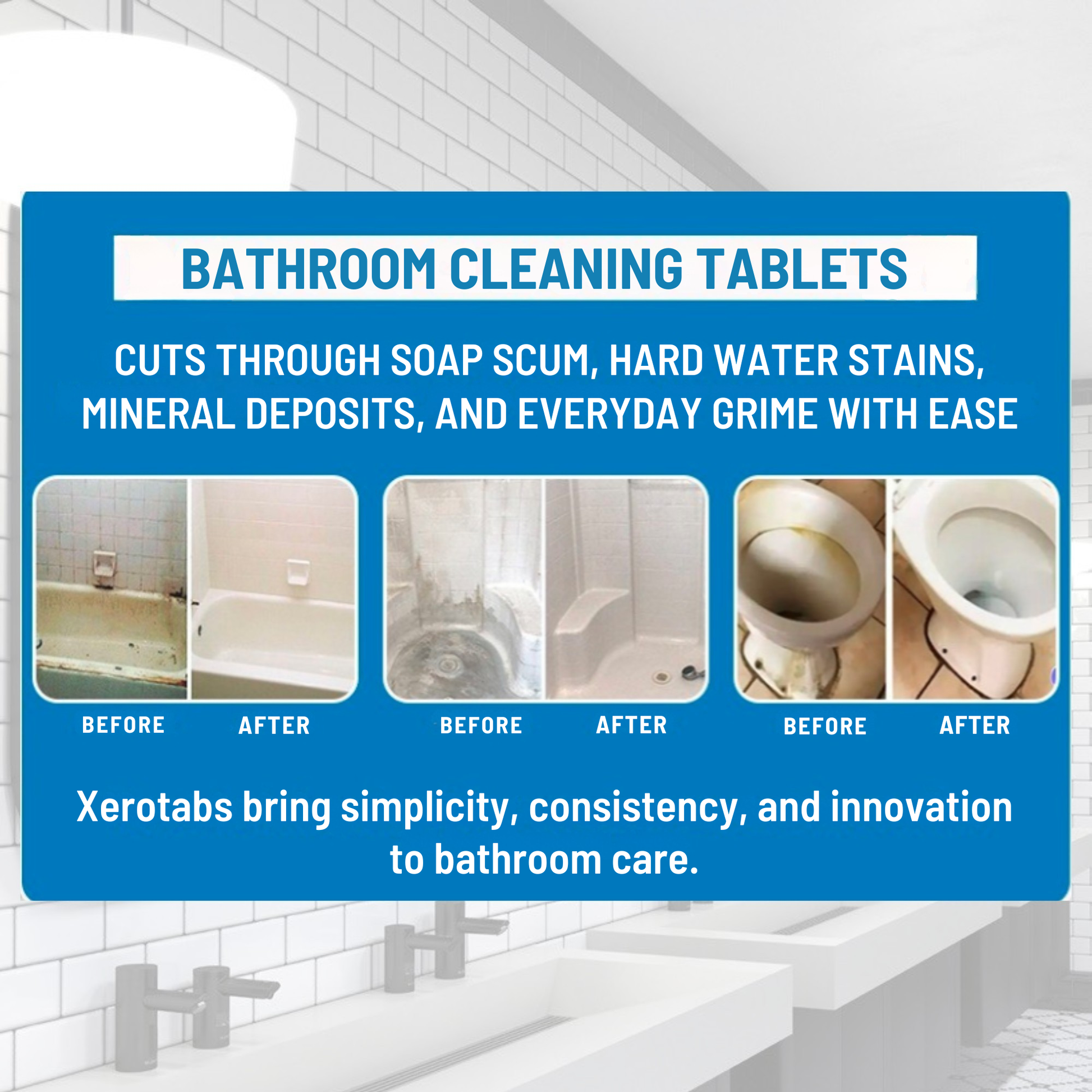 All-Purpose Bathroom Cleaning Tablets - 5g - 20 Tablets.