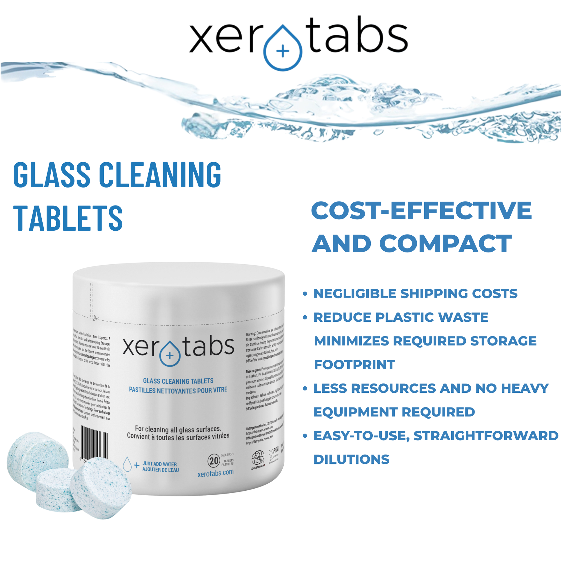 Glass Cleaning Tablets - 5g - 20 Tablets.