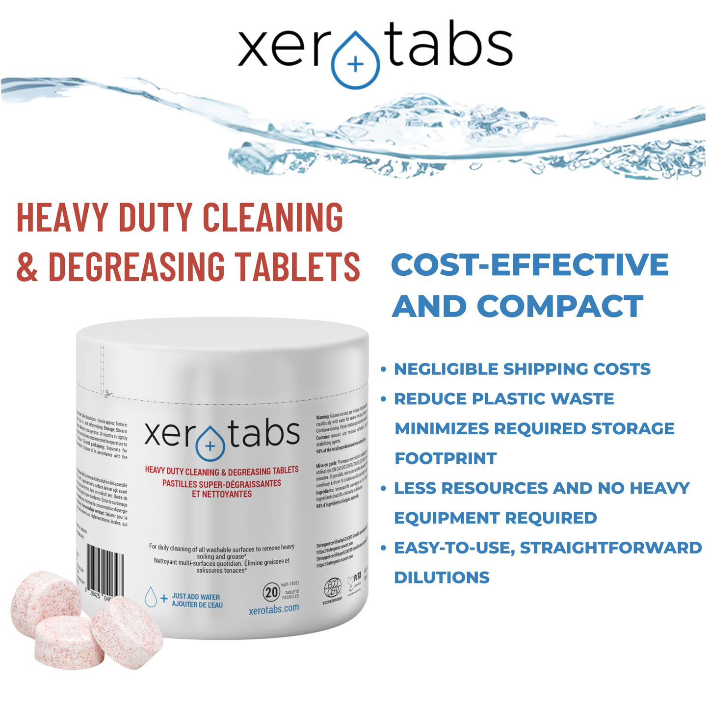 Heavy Duty Cleaning & Degreasing Tablets - 5g - 20 Tablets.